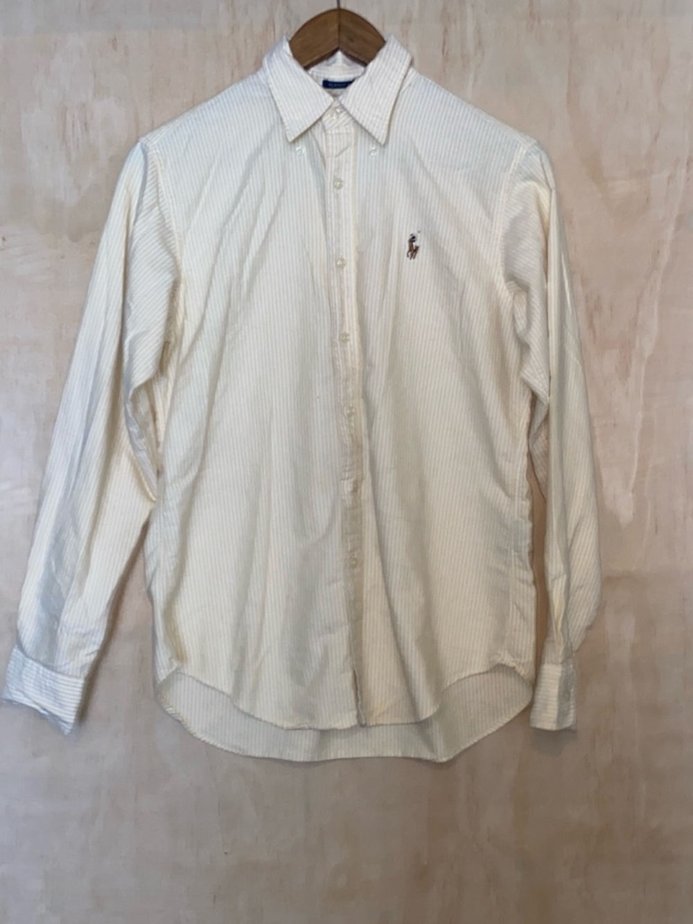 Ralph Lauren Cream Shirt with Subtle Light Gray Pinstripes